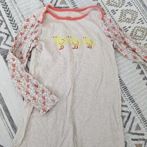 Baby Boden Girl size 3-4y long sleeve Spring Dress flowers and chicks